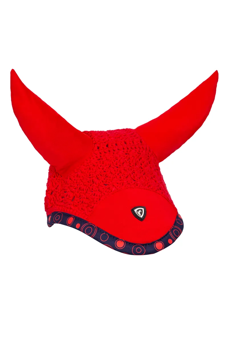 Hy Equestrian DynaMizs Ecliptic Fly Veil - Red/Navy